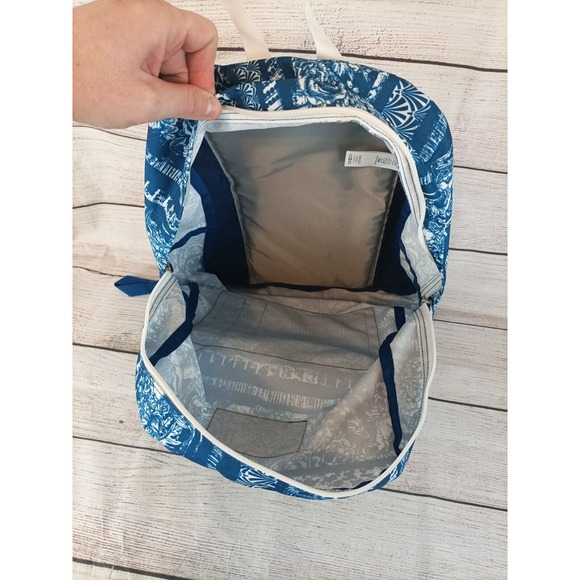 Jansport Superbreak Backpack Blue Midnight Sky Floral Stripe - Picture 5 of 6